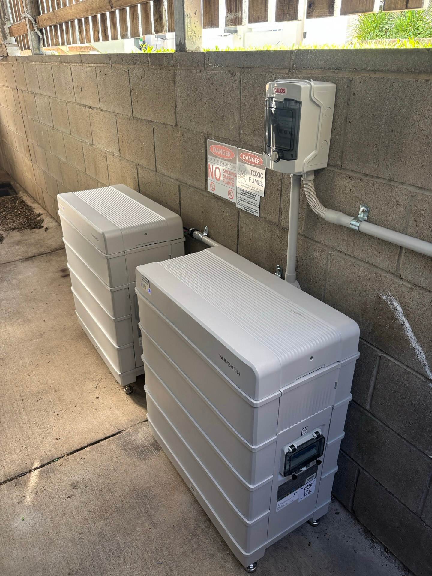 Two Sungrow home batteries installed by Optimum Solar Energy